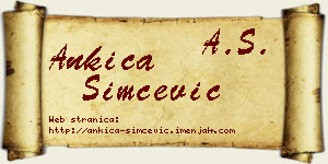 Ankica Simčević vizit kartica